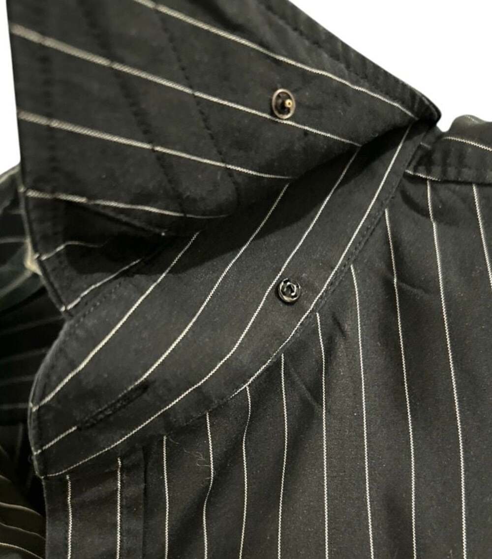 Theory mens klaus black and white striped button front shirt us size xl, - Picture 5 of 9
